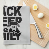 黒い羊のキッチンタオル キッチンタオル (四つ折り)