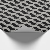 黒い羊のシルエットのパターン ラッピングペーパー (角)