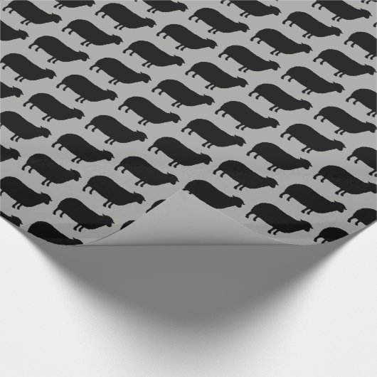 黒い羊のシルエットのパターン ラッピングペーパー (角)