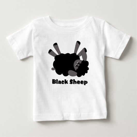 黒い羊の幼児のシャツ ベビーTシャツ (正面)