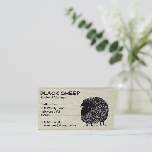 黒い羊の木フェイクのスタイル背景 名刺 (スタンド正面)