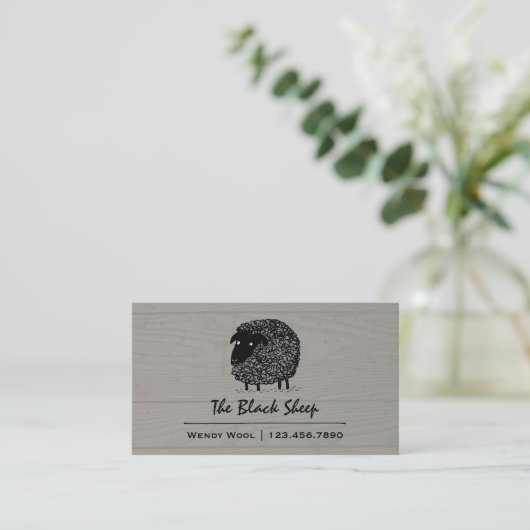 黒い羊の木フェイクのスタイル背景 名刺 (スタンド正面)