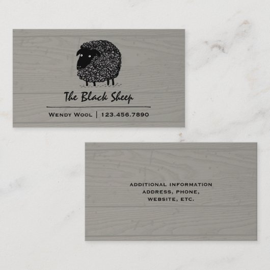 黒い羊の木フェイクのスタイル背景 名刺 (正面/裏面)
