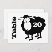 黒い羊の番号はがき ポストカード (正面/裏面)