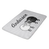 黒い羊の白い羊の大きなバスマット バスマット (アングル)