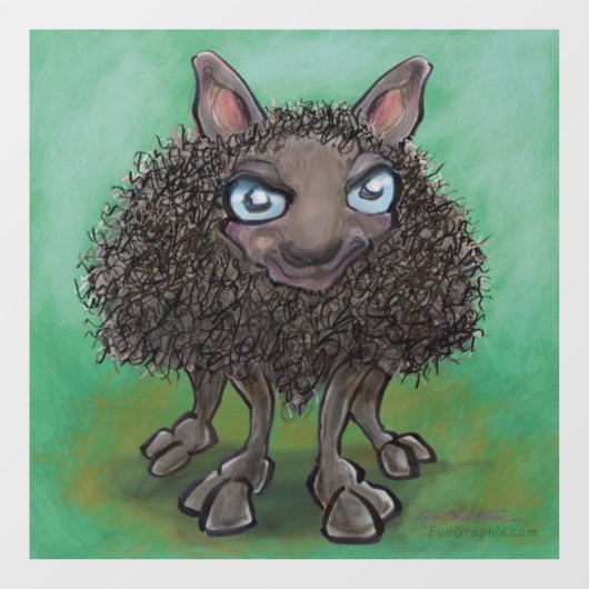 黒い羊の窓が離れない ウィンドウサイン (シート)