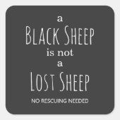 黒い羊は救失ったわれない羊だ スクエアシール (正面)