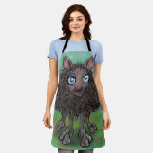 黒い羊 エプロン (着用した状態)