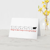 黒い羊 カード (黄色い花)