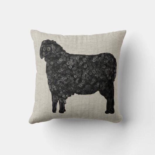 黒い羊 クッション (裏面)