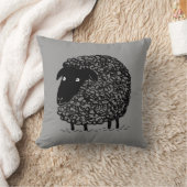 黒い羊 クッション (ブランケット)