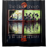 黒い羊 シャワーカーテン (正面)