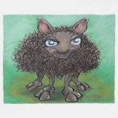 黒い羊 フリースブランケット (正面(横))