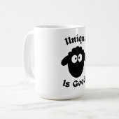 黒い羊：ユニーク良い コーヒーマグカップ (正面左)
