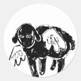黒い羊 ラウンドシール