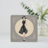 黒い美しいをカードに：楽に洗練 招待状 (スタンド正面)