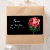 黒い美しいピンクのバラ ラベル (インサイチュ)