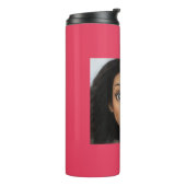 黒い美しい女性の人形マンガピンクフシア タンブラー (回転左)