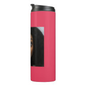 黒い美しい女性の人形マンガピンクフシア タンブラー (回転右)