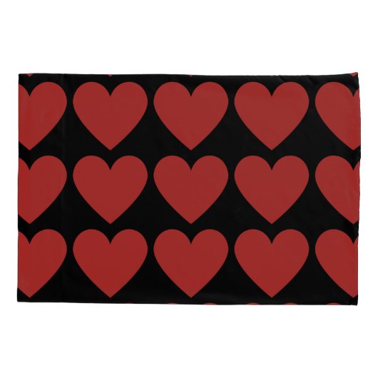 黒い美しい枕の上の赤いハートの女王 枕カバー (裏面)