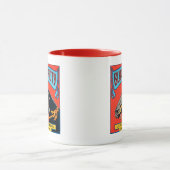 黒い美しい馬の赤い背景 マグカップ (中央)