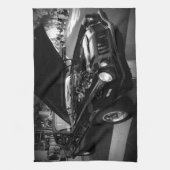 黒い美しい キッチンタオル (縦)