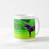 黒い美しい コーヒーマグカップ (正面右)