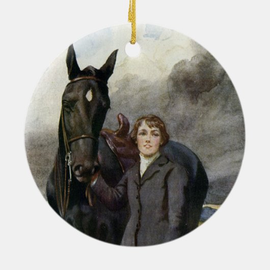 黒い美しい-彼女は彼女の馬のための私を選びました セラミックオーナメント (裏面)