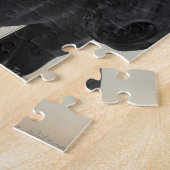 黒い美しい-黒いFriesianの馬のポートレート ジグソーパズル (側面)