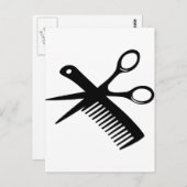 黒い美容師の櫛のはさみ ポストカード (正面/裏面)