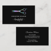 黒い美容用のはさみ 名刺 (正面/裏面)