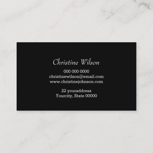 黒い美容用のはさみ 名刺 (裏面)