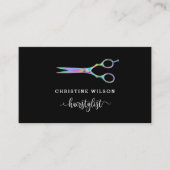 黒い美容用のはさみ 名刺 (正面)