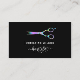 黒い美容用のはさみ 名刺