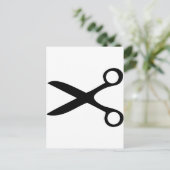 黒い美容用鋏 ポストカード (スタンド正面)