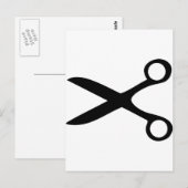 黒い美容用鋏 ポストカード (正面/裏面)