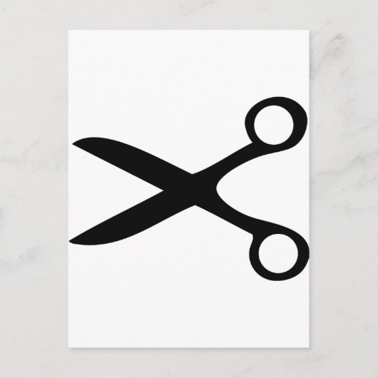 黒い美容用鋏 ポストカード (正面)