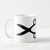 黒い美容院のはさみ コーヒーマグカップ (左)