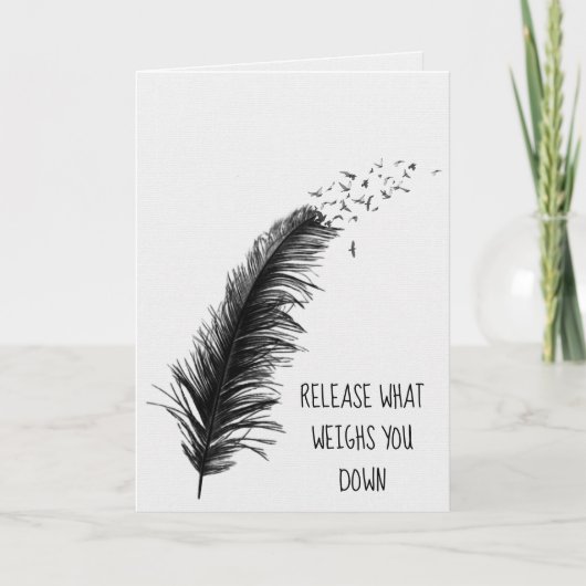 黒い羽と鳥 カード (正面)