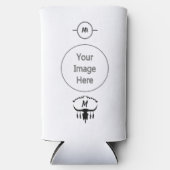 黒い羽のシルエットを持つブルスカル スリム缶クーラー (正面)