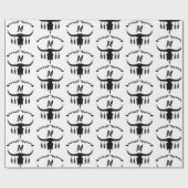 黒い羽のシルエットを持つブルスカル ラッピングペーパー (フラット)