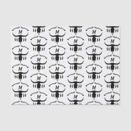 黒い羽のシルエットを持つブルスカル 薄葉紙 (正面)