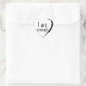 黒い羽毛のハート「私は十分だ」 ハートシール (バッグ)