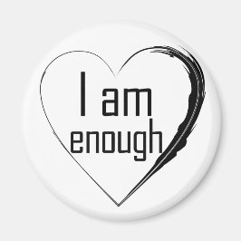 黒い羽毛のハート「私は十分だ」 マグネット