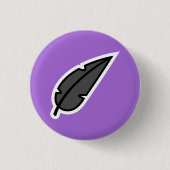 黒い羽 缶バッジ (正面)