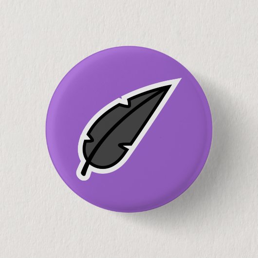 黒い羽 缶バッジ (正面)