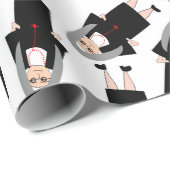 黒い習慣でカトリックの修道女ギフトラップ ラッピングペーパー (ロールコーナー)