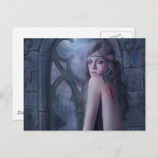 黒い翼はがき ポストカード (正面/裏面)