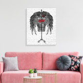 黒い翼を持つマネキン キャンバスプリント (インサイチュ (リビング))