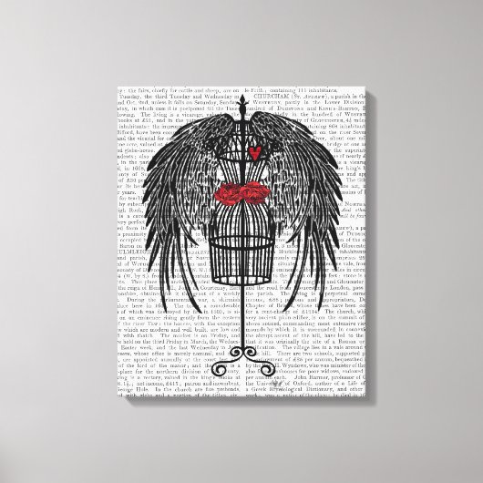 黒い翼を持つマネキン キャンバスプリント (正面)